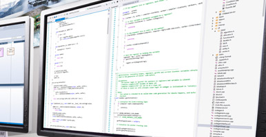 Screen showing software code