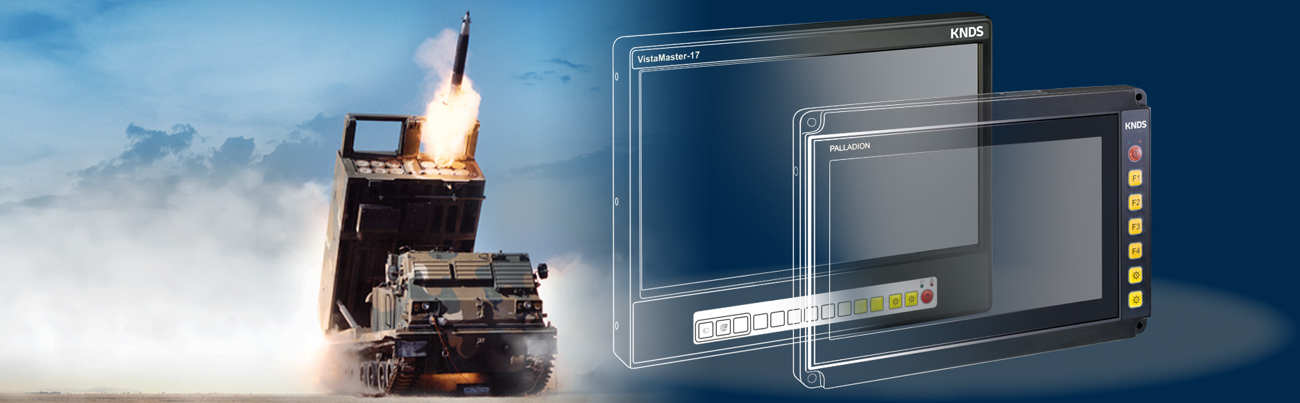 Raketenwerfersystem mit Rakete und Panel-PC-Systeme der ATM